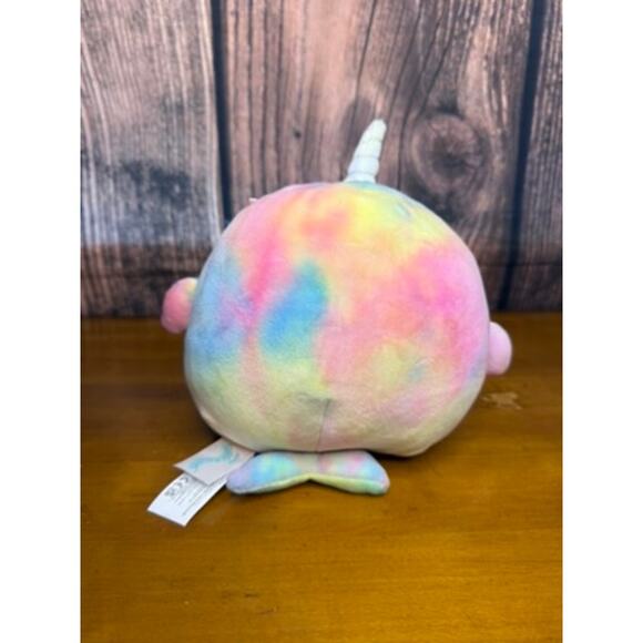 Squishmallows Navina the Narwhal 8" Plush Rainbow Tie Dye Toy - Picture 3 of 5